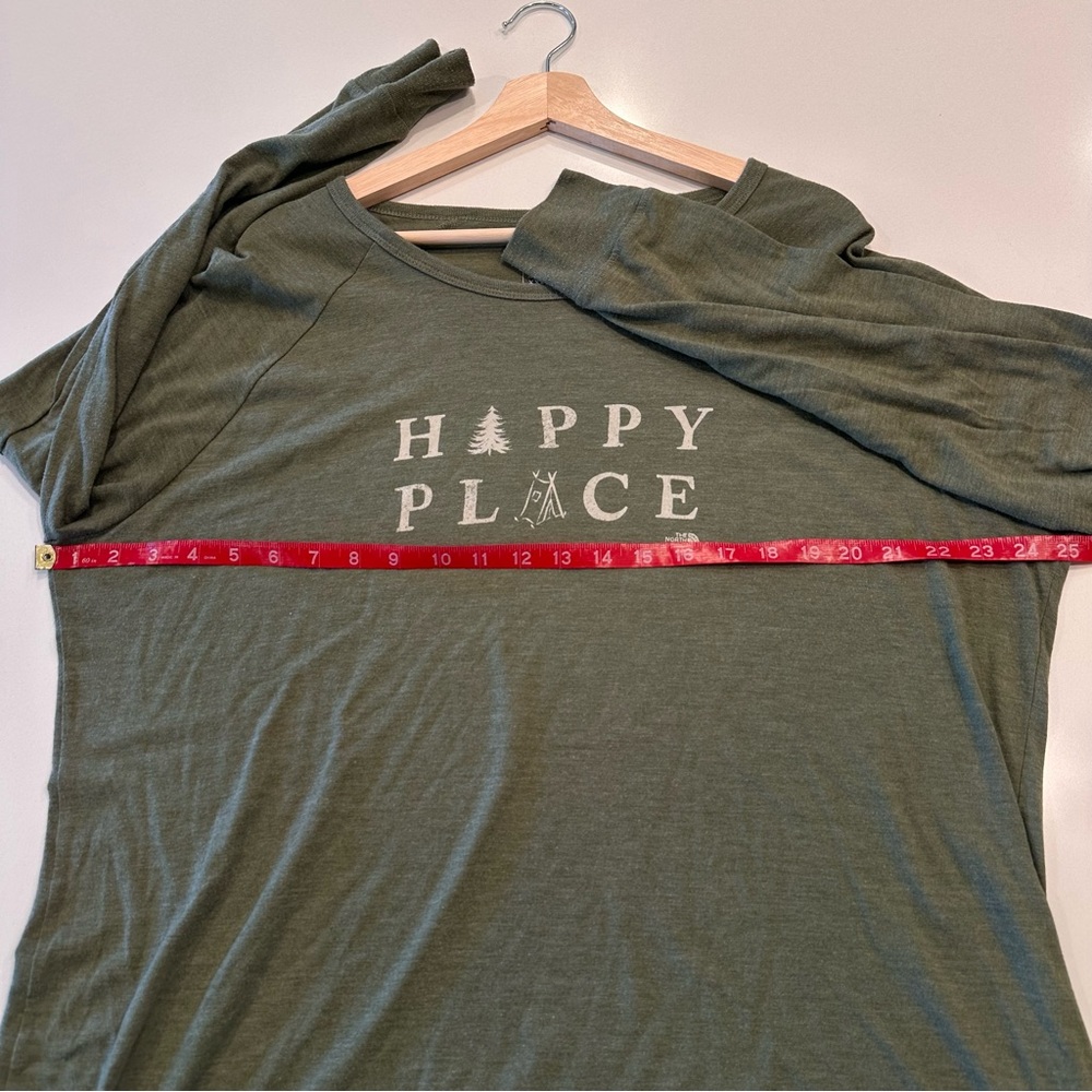 The North Face Olive Green "Happy Place" Long Sleeve Tee - Picture 5 of 6